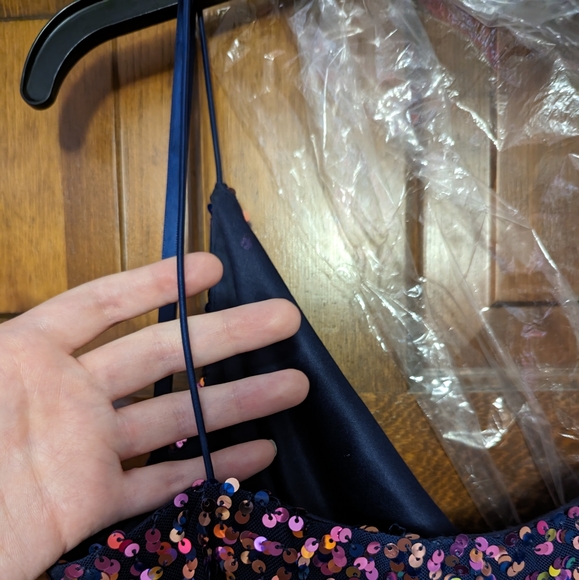 Short Purple homecoming dress - Sequins - one shoulder - medium - form fitting - Picture 8 of 11